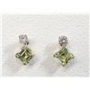 Image 1 : 10K PERIDOT(0.4CT) DIAMOND(0.06CT) EARRINGS