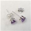 Image 2 : SILVER AMETHYST(0.8CT) EARRINGS