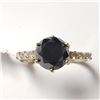 Image 1 : 10K  BLACK DIAMOND(2.4CT) DIAMOND(0.2CT) RING SIZE 6.5