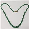 Image 1 : 10K  EMERALD 16"(45CT) NECKLACE