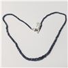 Image 1 : 10K  BLUE SAPPHIRE 16"(46CT) NECKLACE