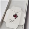 Image 2 : SILVER CREATED RUBY 19" NECKLACE