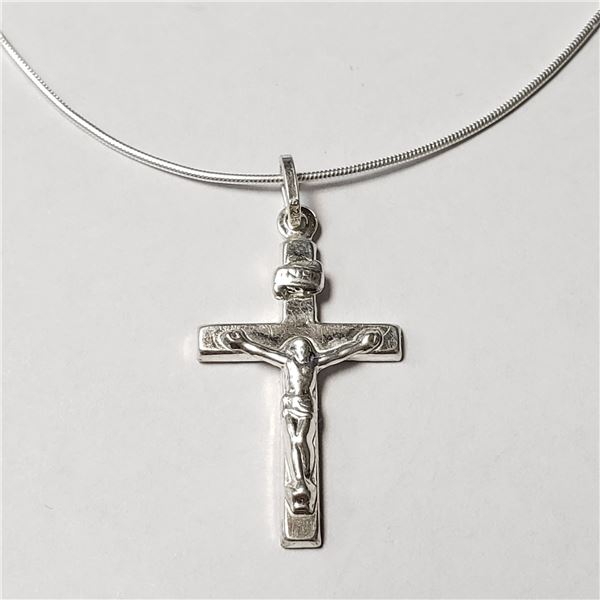 SILVER CROSS 18" NECKLACE