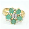 Image 1 : GOLD PLATED SILVER EMERALD WHITE TOPAZ (14.5CT) RING