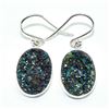 Image 1 : SILVER GREEN DRUZY (76.5CT) EARRINGS