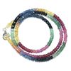 Image 1 : SILVER EMERALD RUBY SAPPHIRE (192CT) NECKLACE