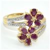 Image 1 : GOLD PLATED SIL RUBY WHITE TOPAZ (14.5CT) RING