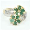 Image 1 : GOLD PLATED SIL EMERALD WHITE TOPAZ (14.5CT) RING