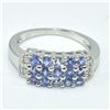 Image 1 : SILVER TANZANITE WHITE TOPAZ(9.75CT) RING
