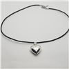 Image 1 : SILVER HEART SHAPE 20" NECKLACE
