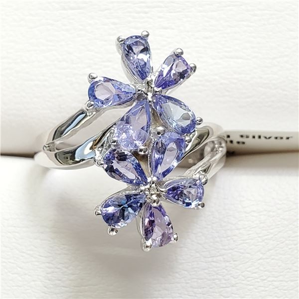 SILVER TANZANITE (2CT) RING