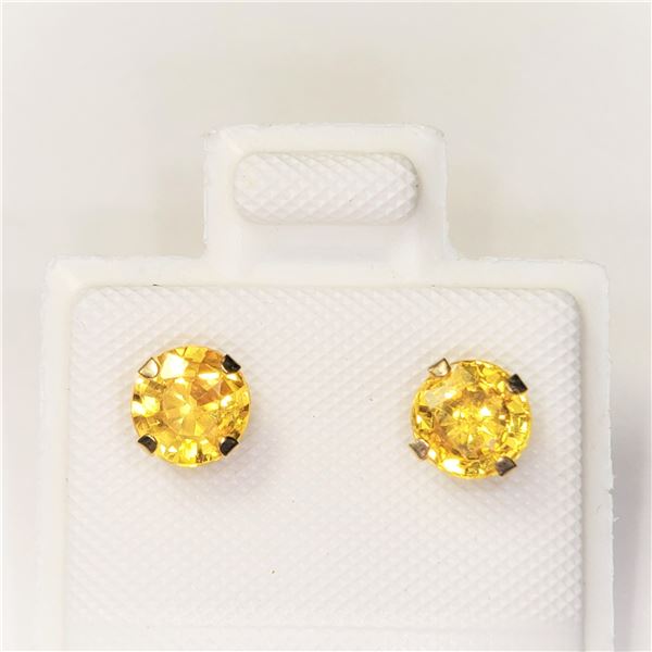 10K  FANCY YELLOW SAPPHIRE(1.2CT) EARRINGS