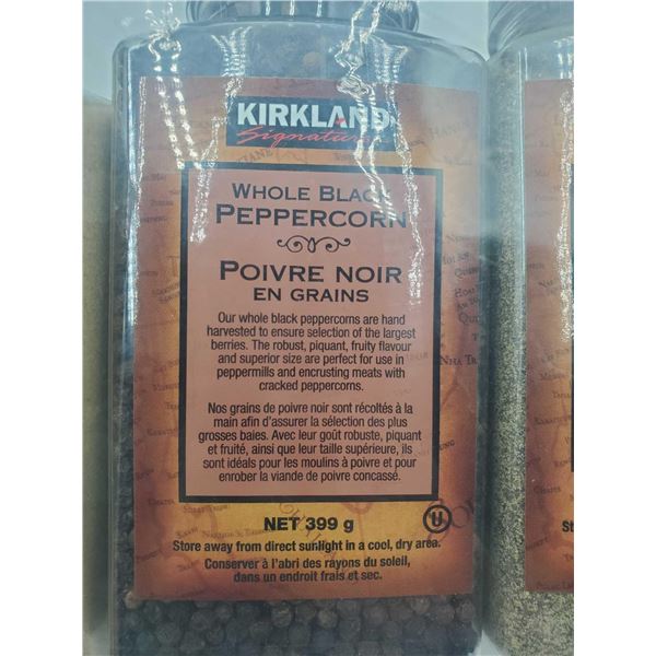 Kirkland Whole Black Peppercorn (399g) Fine Ground Pepper (348g) & Granulated California Garlic (510