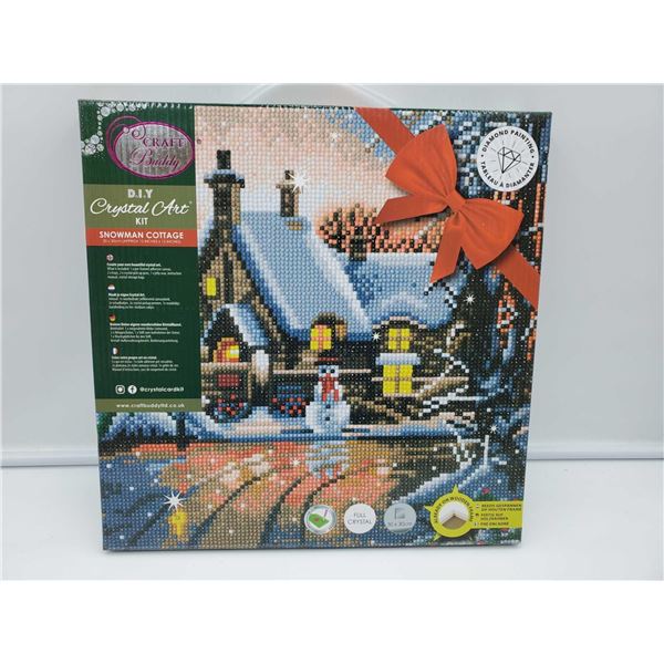 Craft Buddy DIY Crystal Art Kit (30 x 30cm) Snowman Cottage