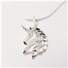 Image 1 : Silver Unicorn 19" Necklace (~Size )(Ring is resizable for $40) (~length inches), Suggested Retail V
