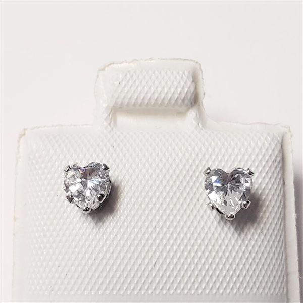 14K White Gold Cz Earrings (~Size )(Ring is resizable for $40) (~length inches), Suggested Retail Va