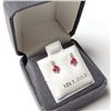 Image 5 : 10K Yellow Gold Ruby(0.44ct) Diamond(0.06ct) Earrings (~Size )(Ring is resizable for $40) (~length i