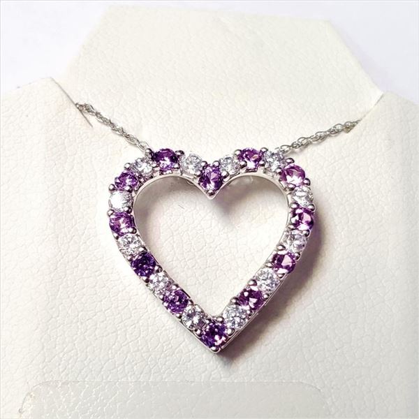 Silver Natural Amethyst 19" Necklace (~Size )(Ring is resizable for $40) (~length inches), Suggested
