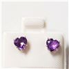 Image 1 : Silver Amethyst(0.8ct) Earrings (~Size )(Ring is resizable for $40) (~length inches), Made in Canada