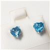 Image 2 : Silver Blue Topaz(1.2ct) Earrings (~Size )(Ring is resizable for $40) (~length inches), Made in Cana