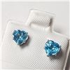 Image 3 : Silver Blue Topaz(1.2ct) Earrings (~Size )(Ring is resizable for $40) (~length inches), Made in Cana