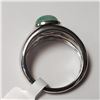 Image 3 : Silver Emerald(1.3ct) Ring (~Size )(Ring is resizable for $40) (~length inches), Suggested Retail Va