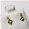 Image 2 : 10K Yellow Gold Peridot(0.4ct) Diamond(0.06ct) Earrings (~Size )(Ring is resizable for $40) (~length