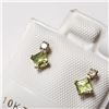 Image 3 : 10K Yellow Gold Peridot(0.4ct) Diamond(0.06ct) Earrings (~Size )(Ring is resizable for $40) (~length