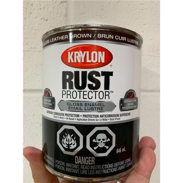 Krylon Rust Protector Enamel Paint Gloss Leather Brown 946ml