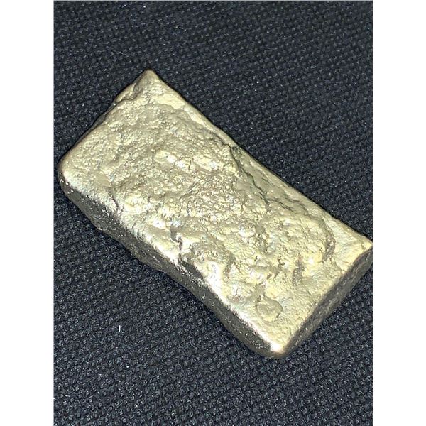 Hand poured Ingot - scrap gold from computer pins unrefined and purity unknown 96.4 grams