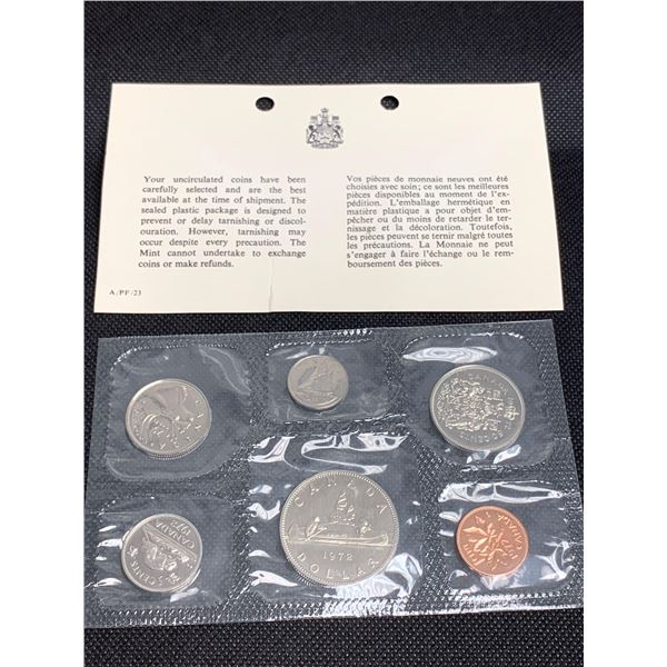 Royal Canadian Mint 1972 Sealed Proof Coin Set with certificate and envelope