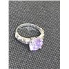 Image 3 : Ladies Silver 1.0 Carat Round Cut Amethyst Solitaire Dress or Promise Ring NEW size 7