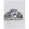 Image 4 : Vera Wang Styled Double Ring Wedding & Engagement Set with Round Cut 1.0 Carat Solitaire Engagement 