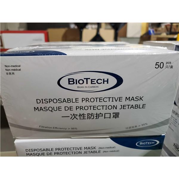 Bio Tech 3 Ply Disposable Face Masks 6X 50 pc