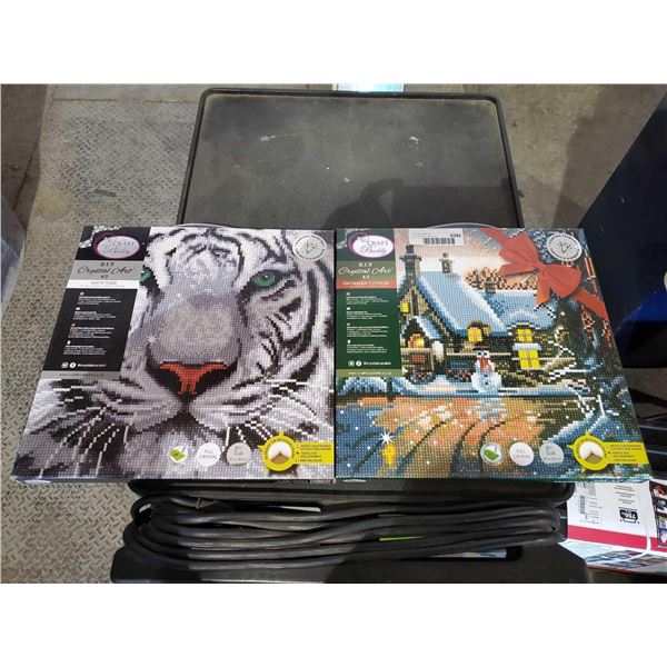 *NEW* Lot of 2 Diamond Art Kit - Snow Tiger & Snowman Cottage