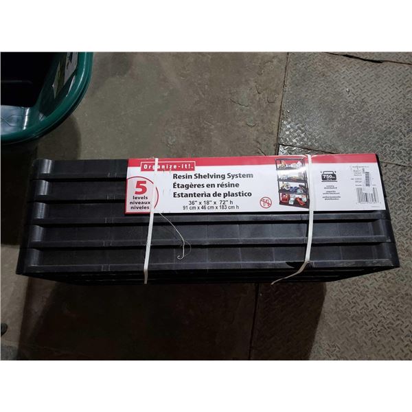 *NEW* Organize It  5 Level Resin Storage Shelf, Minor Damage to the bottom edge of one shelf side as
