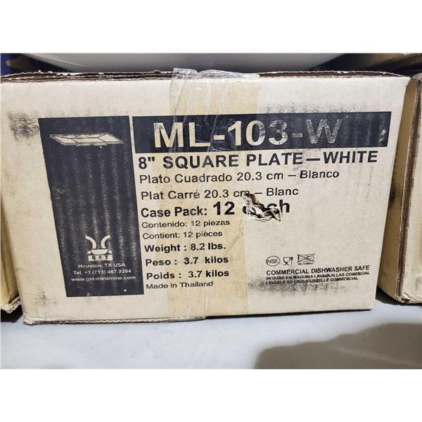 *NEW* G.E.T Set of 12 8" Square plates - White