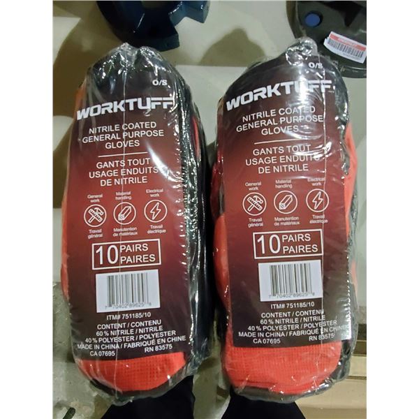 *NEW* Work Tuff Nitrile coated general purpose gloves 2x10 pair