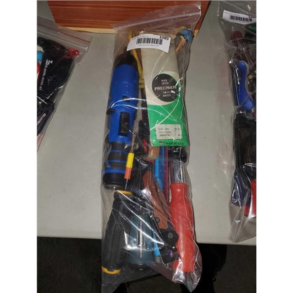 Assorted Lot of Hand Tools, Pocket Knives, Lighters, Torches, and more