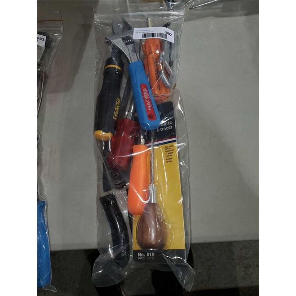 Assorted Lot of Hand Tools, Pocket Knives, Lighters, Torches, and more