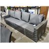 Image 1 : *NEW* 2 Section Rattan Style Patio Sofa with Grey Cushions