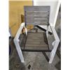 Image 2 : *NEW* Stackable Resin Wood Slat Patio Chair - Powder-Coated Frame