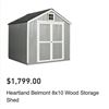 Image 2 : NEW Heartland Belmont Ready to assemble 8x10 Shed Kit ( freight claim, package has slight damage on
