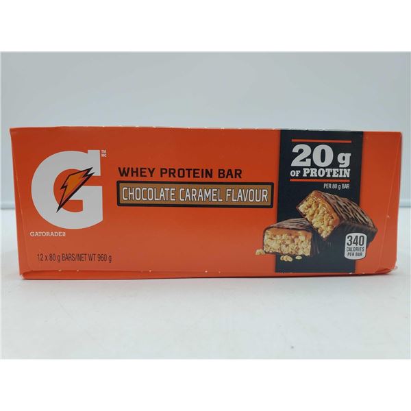 Gatorade Chocolate Caramel Flavor Whey Protein Bars 12x80g