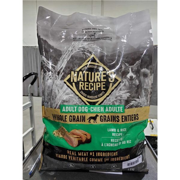 Natures Recipe Adult Dog  Whole Grain  Lamb & Rice Dry Dog Kibble 5.4Kg