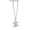 Image 3 : Chanel Silver CC Rhinestone Necklace