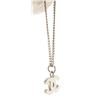 Image 4 : Chanel Silver CC Rhinestone Necklace