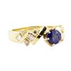 Image 1 : 1.64 ctw Blue Sapphire And Diamond Ring - 14KT Yellow Gold