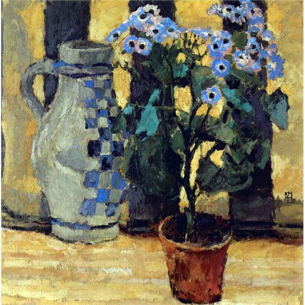 Moser - Blooms and Ceramic Pitcher