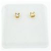 Image 2 : New 14K Yellow Gold Princess Cut Solitaire Stud Earrings